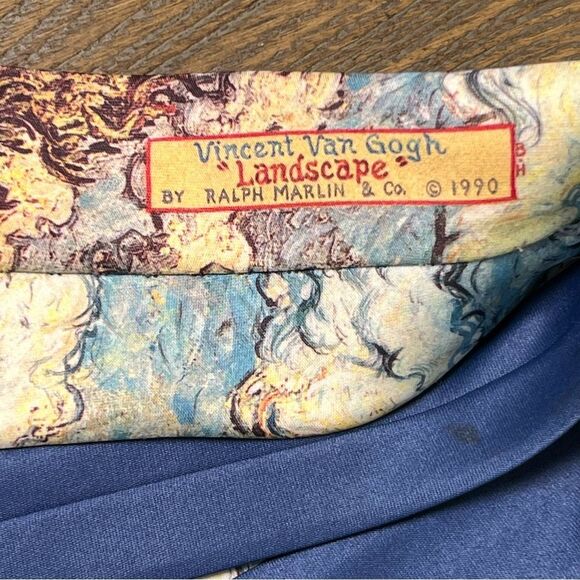 Ralph Marlin Vincent van Gogh “ landscape” tie VINTAGE excellent condition - Picture 3 of 4